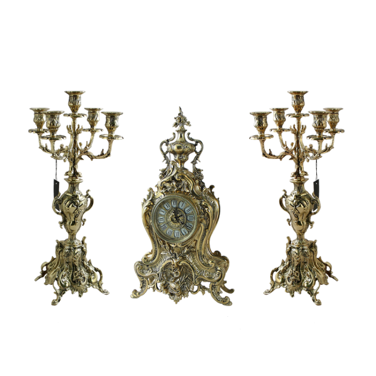 Бронзовые часы Золотой Флор Bello De Bronze BP-27043-D, полный набор коллекции