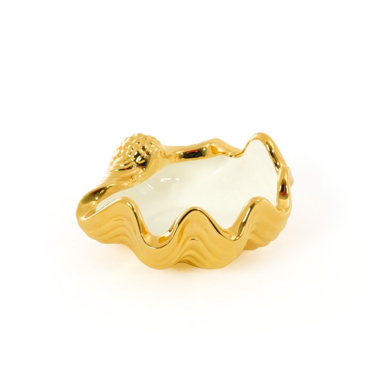 Блюдо в форме золотой ракушки коллекция Laguna Migliore De Luxe 26447, фотография сбоку