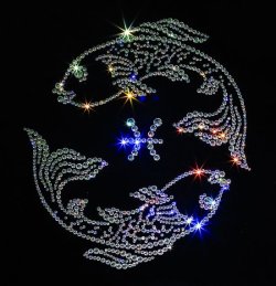 Картина Рыбы ажурные c кристаллами Swarovski