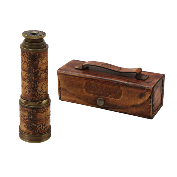 Маленькая подзорная труба с кожаным покрытием в футляре Nautical NA-20117