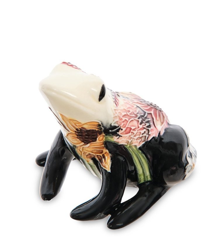 Статуэтка из фарфора Лягушка с полевыми цветами Pavone JP-95/ 3