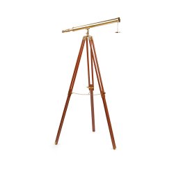 Большой телескоп на треноге, высота 165 см, золотая труба