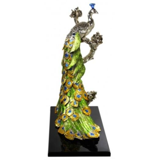 Статуэтка Павлин с посеребрением Exetera Argenti 46-250401
