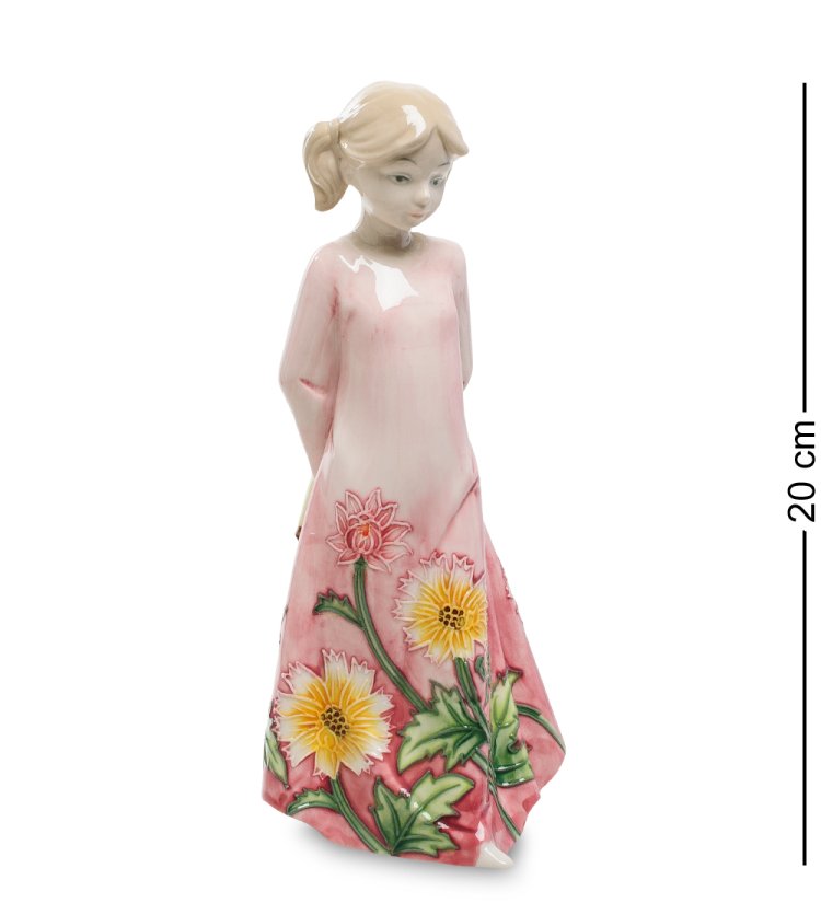 Статуэтка из фарфора Девочка в розовом платье Pavone JP-147/ 17