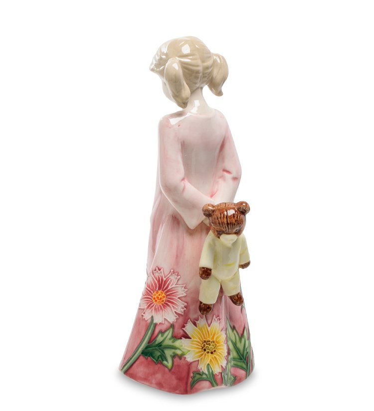 Статуэтка из фарфора Девочка в розовом платье Pavone JP-147/ 17, фотография со спины