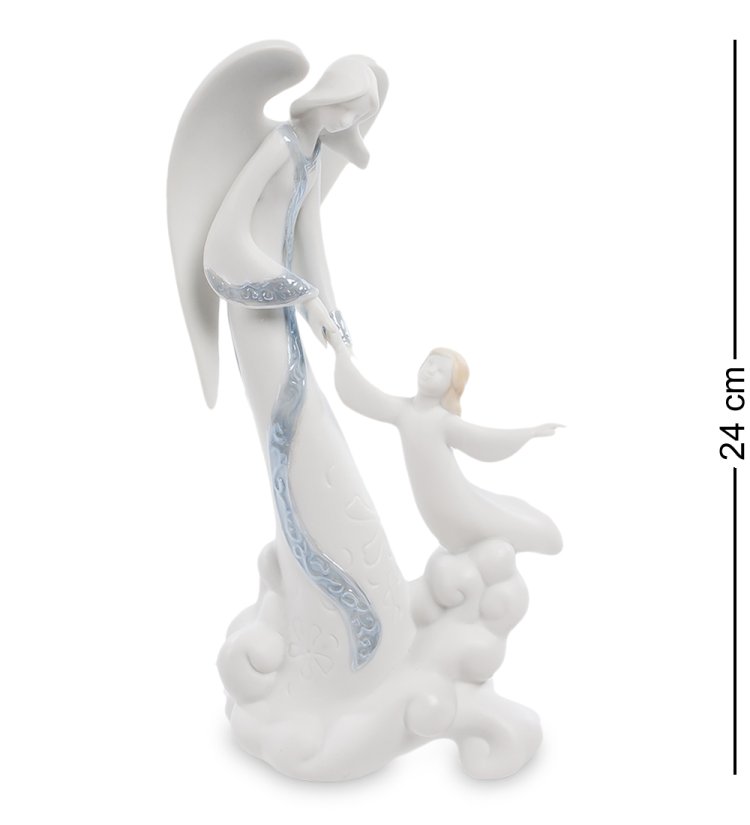 Статуэтка из бисквитного фарфора Ангел-хранитель и парящая девочка Pavone JP-17/ 12