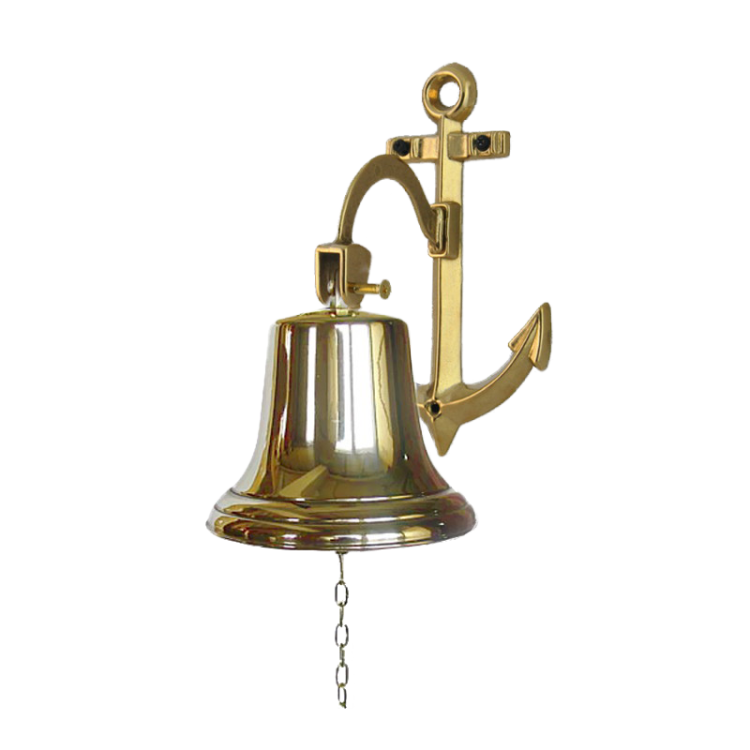 Рында из латуни на кронштейне Якорь - Диаметр 14 см Alberti Livio AL-80-368-AP