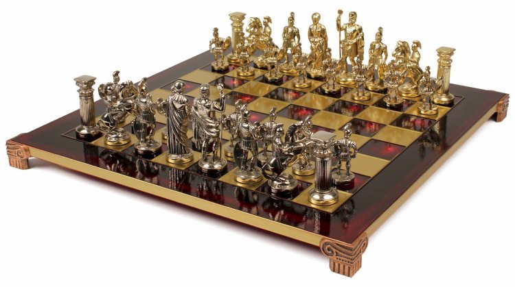 Шахматы с красной доской Греко-Римский период Manopoulos MP-S-3-28-RED, фотография 2