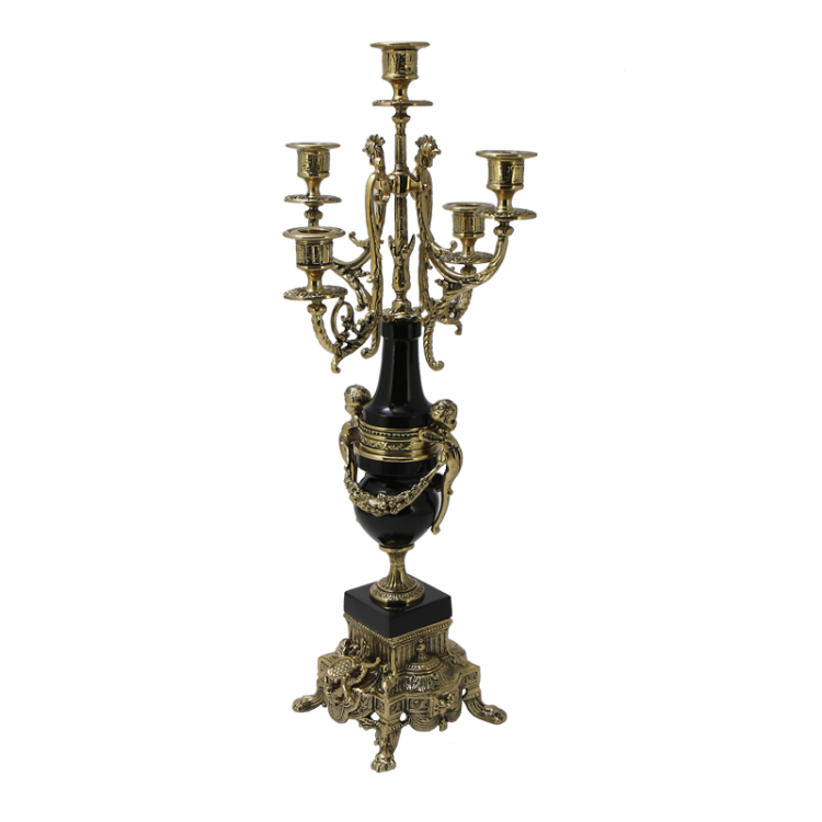 Канделябр на 5 свечей Кастилия, Черное золото Bello De Bronze BP-14087-BLD