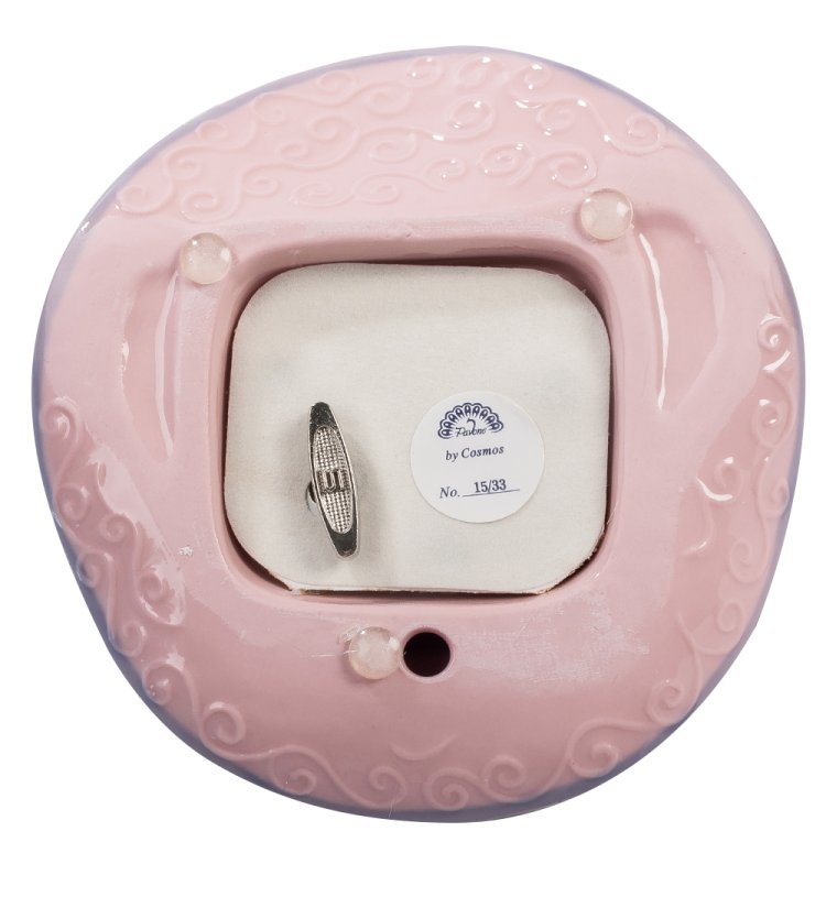 Музыкальная Статуэтка из фарфора Пара котят на шляпе Pavone CMS-15/33, фотография снизу