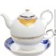 Чайная пара с чайником из фарфора Золотой Палермо Pavone JK-197