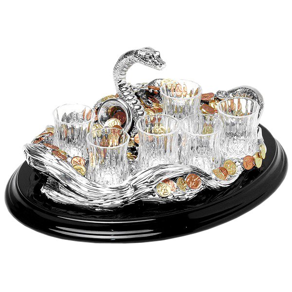 Набор для водки Змея с монетами- 2013