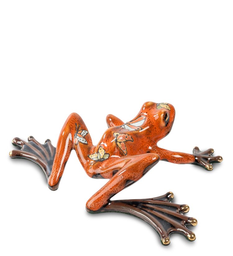Фигурка из фарфора Бордовая Лягушка Pavone JP-08/17, вид сзади