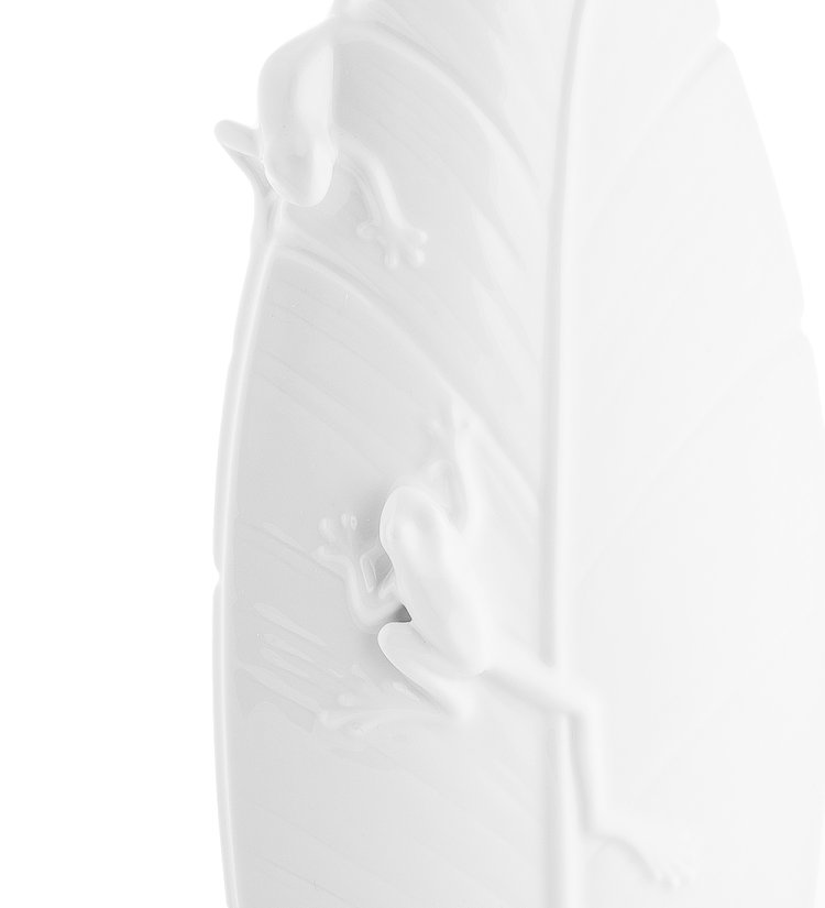 Ваза из фарфора Тропические лягушки, белая Pavone FM-88/ 1, фотография крупным планом