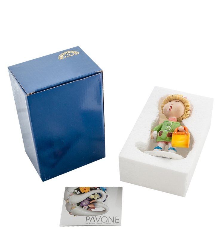 Статуэтка из керамики Леди с сумочкой Pavone CMS-56/ 5, фотография в упаковке