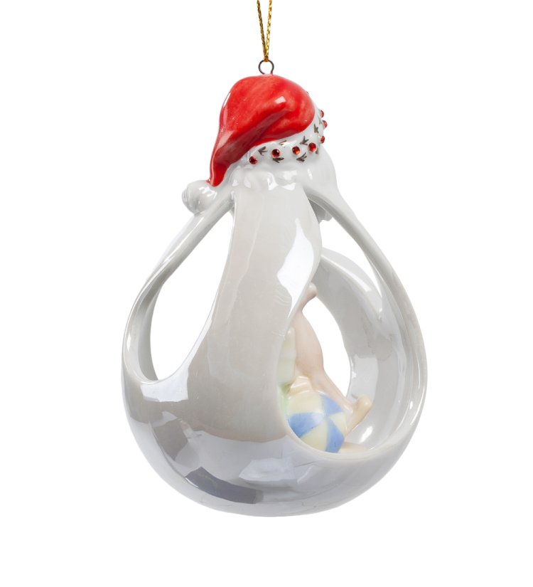 Подвесная фигурка из керамики С Новым Годом Pavone CMS-39/ 1, фотография сбоку