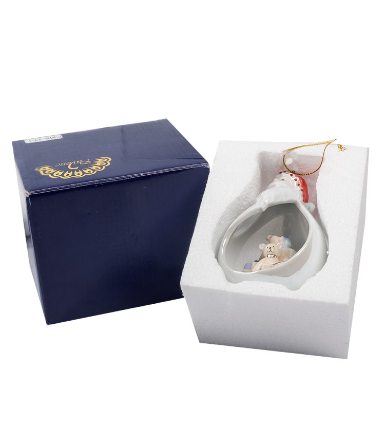 Подвесная фигурка из керамики С Новым Годом Pavone CMS-39/ 1, фотография в упаковке