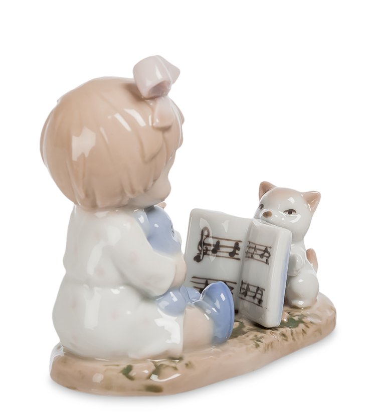 Фигурка из фарфора Девочка Юный учитель Pavone JP-45/ 4, фотография со спины