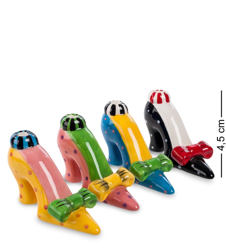 Набор из 4-х подсвечников для одной свечи из керамики Туфельки