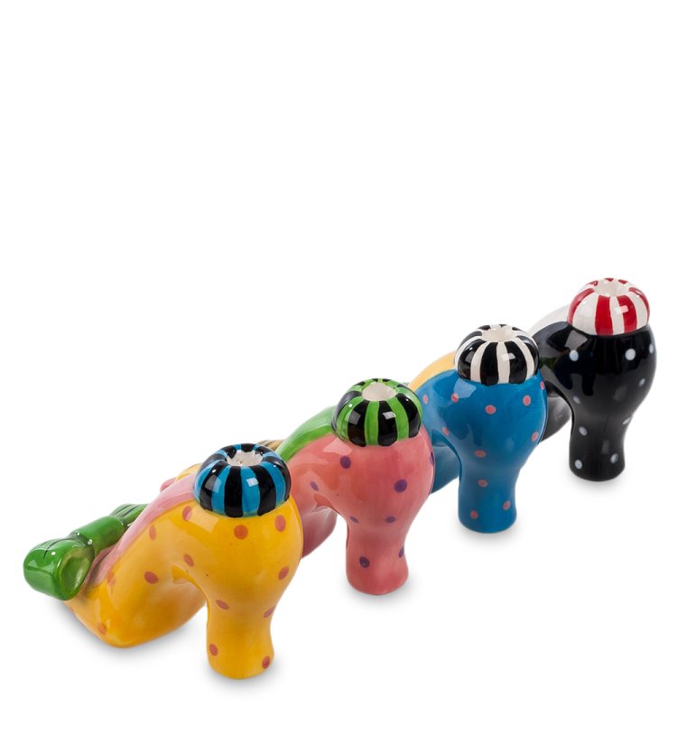 Набор из 4-х подсвечников для одной свечи из керамики Туфельки, оборотная сторона