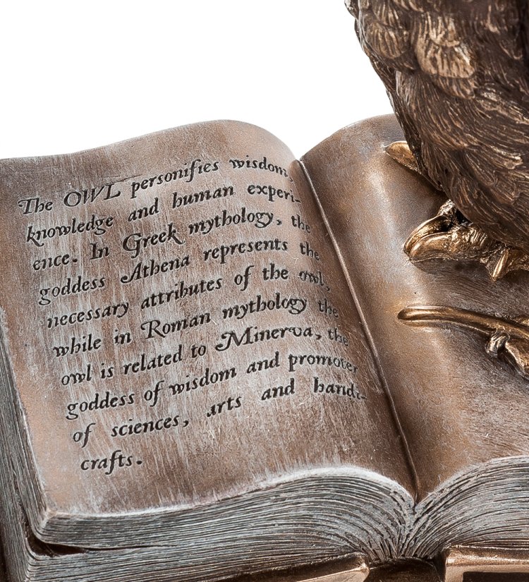 Статуэтка Сова на страницах книги Veronese WS- 86/ 1, увеличенный вид деталей