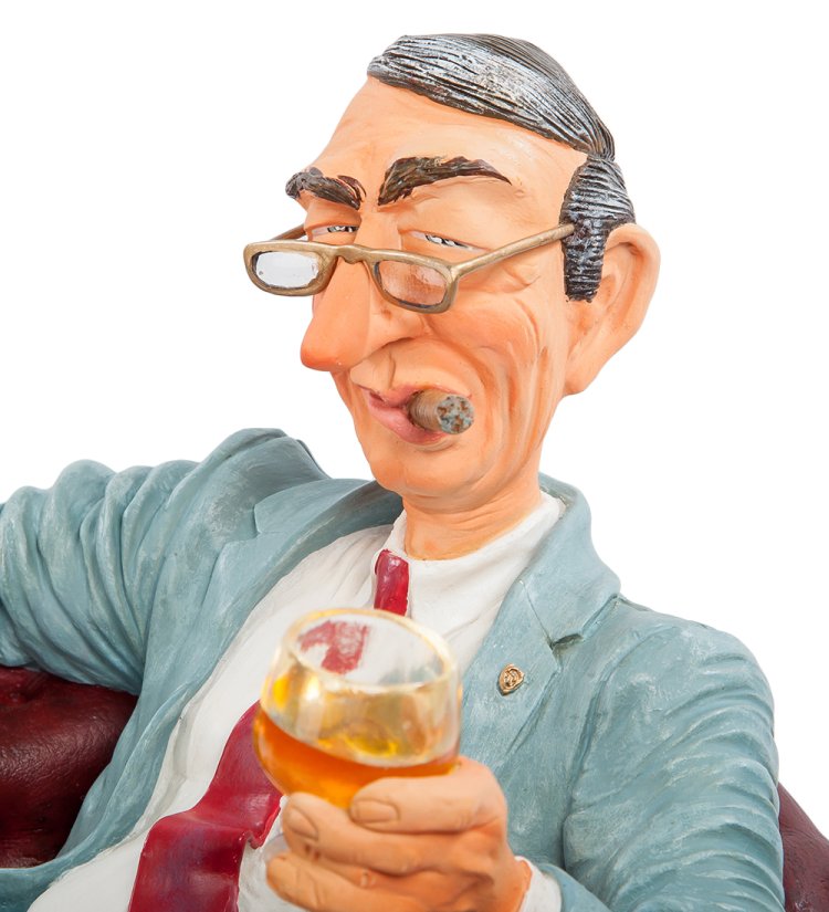 Статуэтка Большой Начальник с сигарой - The Big Boss Forchino FO-85532, портретный вид