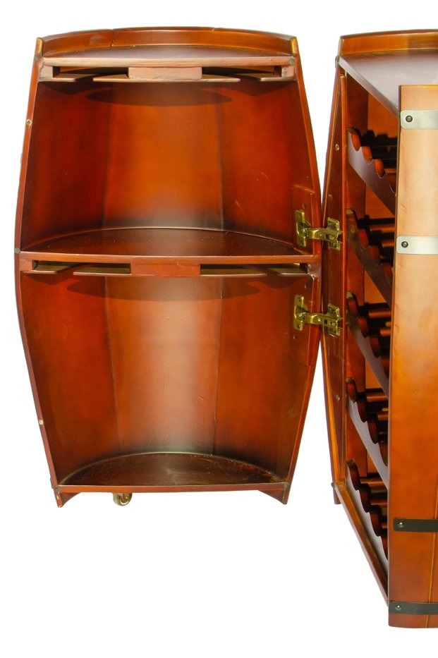 Мини бар на бутылок вина в форме бочки Jufeng JJ0003, фотография дверцы