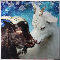 Картина Инь-ян в год козы c кристаллами Swarovski