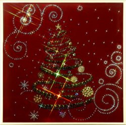 Картина Елка - гирлянда c кристаллами Swarovski