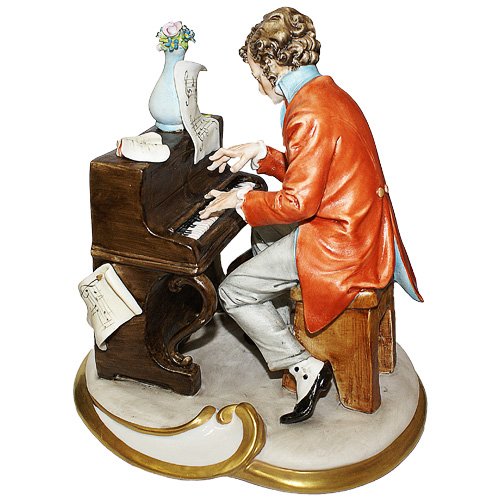 Фарфоровая статуэтка Пианист - Виртуоз Tiche Luxury 127opaco/TICHE