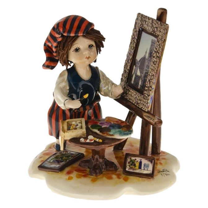 Статуэтка из фарфора Художник у мольберта