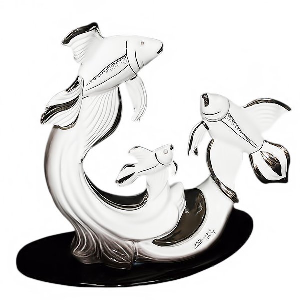 Статуэтка Золотые рыбки с платиновой отделкой Ceramiche Ferraro B 42