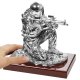 Скульптура Боец серебристый, Глянцевый