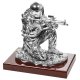Скульптура Боец серебристый, Глянцевый