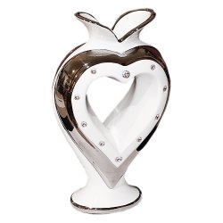 Ваза для цветов из керамики c кристаллами Swarovski Сердце