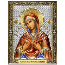 Семистрельная Икона Божией Матери, Размер: 14х18 см