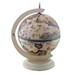 Глобус-бар белый настольный с диаметром сферы 33 см