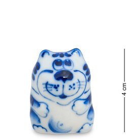 Фигурка маленький Кот-Таити Голубая гжель