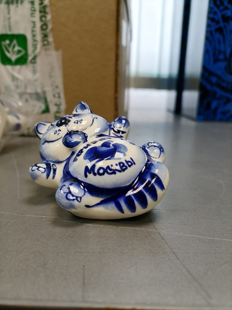 Фигурка Котик Дурак Голубая гжель ГЛ-373, фото со склада