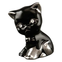 Статуэтка Маленький черный Котёнок, Платиновый декор, Правый