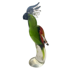 Статуэтка из Муранского стекла Зеленый Попугай