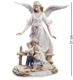 Статуэтка из фарфора Ангел с Мальчиком и Девочкой на мостике