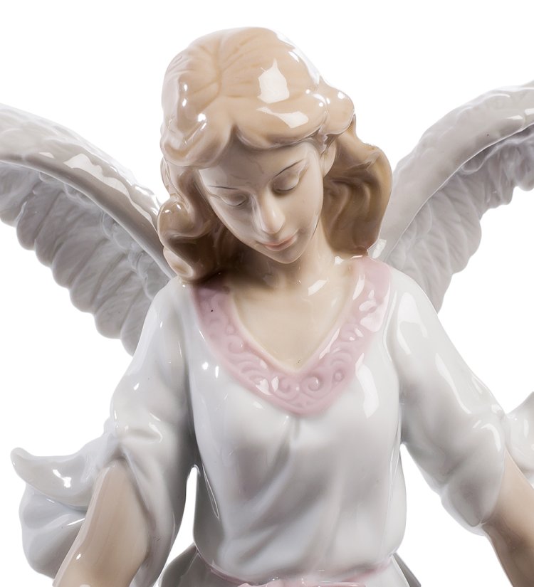 Статуэтка из фарфора Ангел с Мальчиком и Девочкой на мостике Pavone JP-10/ 16, фотография ангела