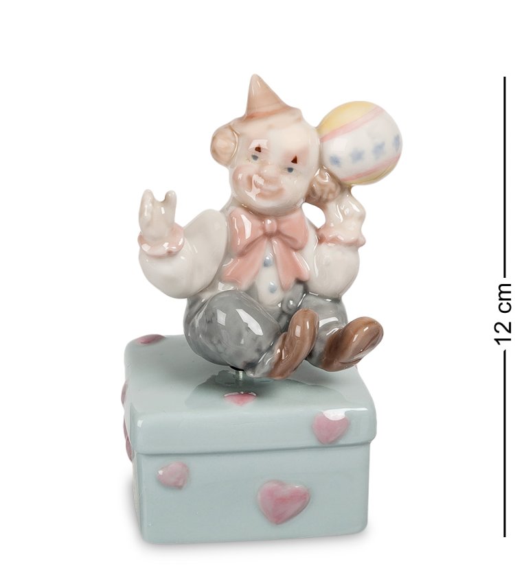 Музыкальная Статуэтка из фарфора клоун с воздушным шаром Pavone CMS-23/ 1