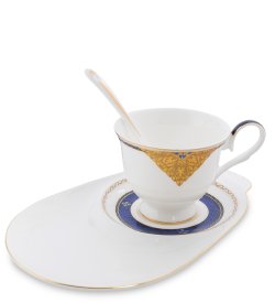 Чайная пара из фарфора Золотой Палермо