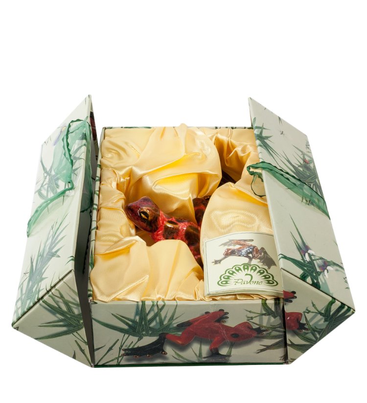 Фигурка из фарфора Красно-Коричневая Лягушка Pavone JP-08/18, упаковочный вид