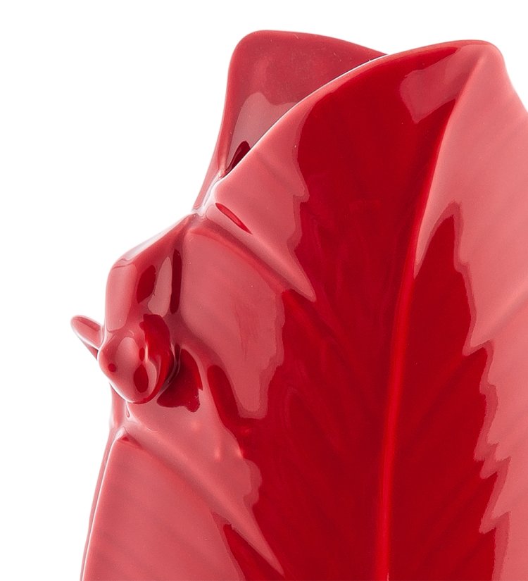 Ваза из фарфора Тропические лягушки, красная Pavone FM-88/ 4, фотография крупным планом