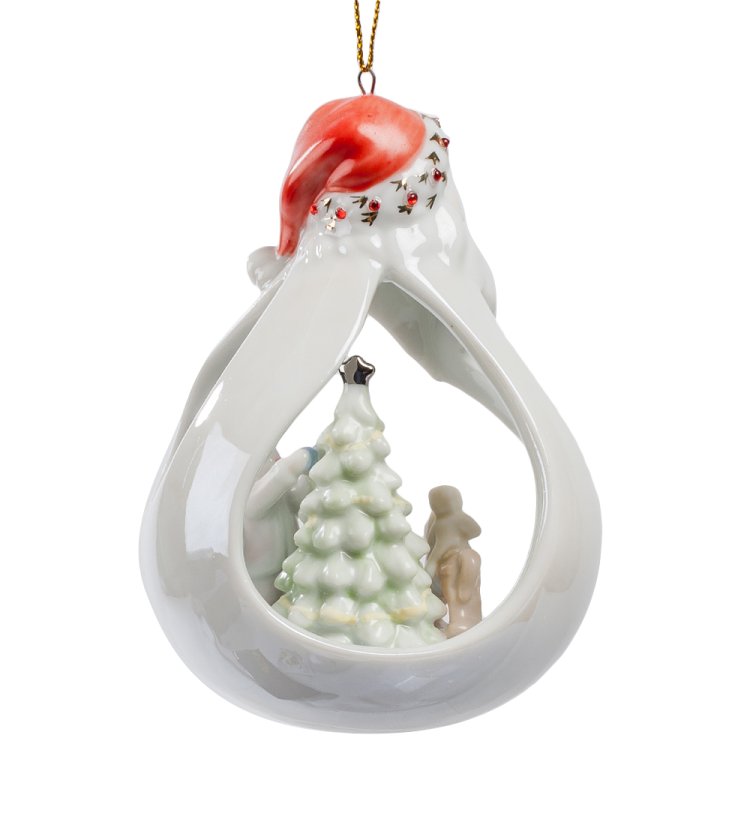 Подвесная керамическая фигурка С Новым Годом Pavone CMS-39/ 3, фотография сбоку
