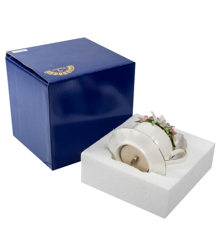 Музыкальная статуэтка Чашка с цветами Pavone CMS-33/11, фотография в упаковке