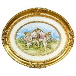 Барельеф из фарфора Три ангела - музыканта